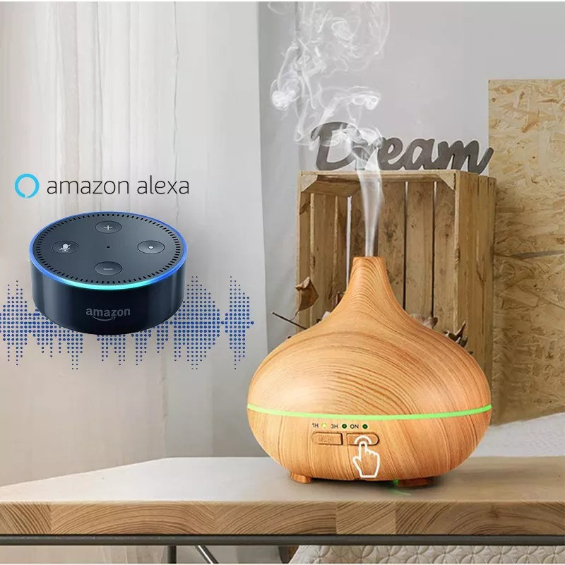 Humidificador y Difusor de Aromas 4life Aromatique Wi-Fi 550ml FL006WFL  compatible con Android e iOS (Tuya Smart Life,  Alexa y Google  Assistant) - Marrón Claro