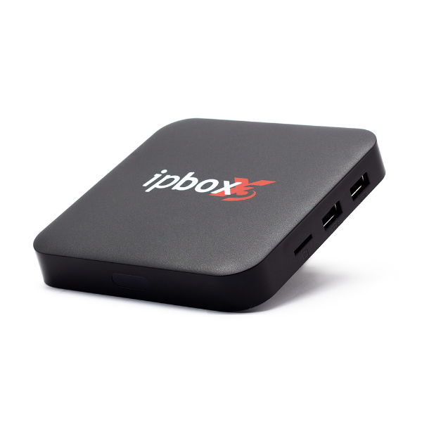 Receptor IPTV Ipbox x3 4k 1Gb RAM + 8Gb com 2 Portas  Usb/MicroSd/HDMI/Lan/Wi-Fi - Preto