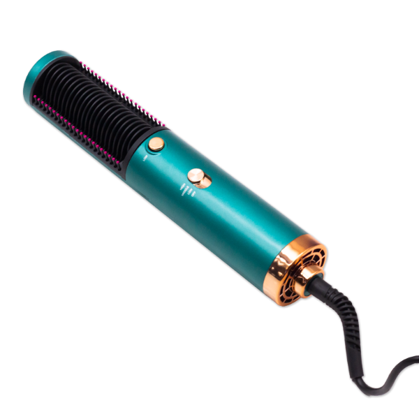 Escoba Modeladora de Cabello Hair Dryer Brush Y0029 220V 3 En 1 / 360° / 3  Velocidades / Seca Modela Alisa - Verde
