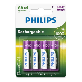 Pila Philips Recargable R6B4RTU10/97 AA / 1000Mah - 4 U...